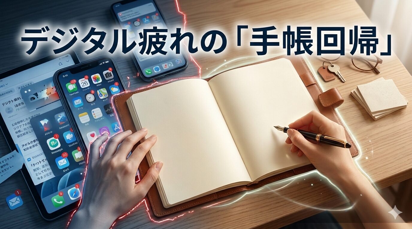 手帳を書いている様子
