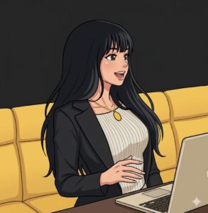 私が話している様子